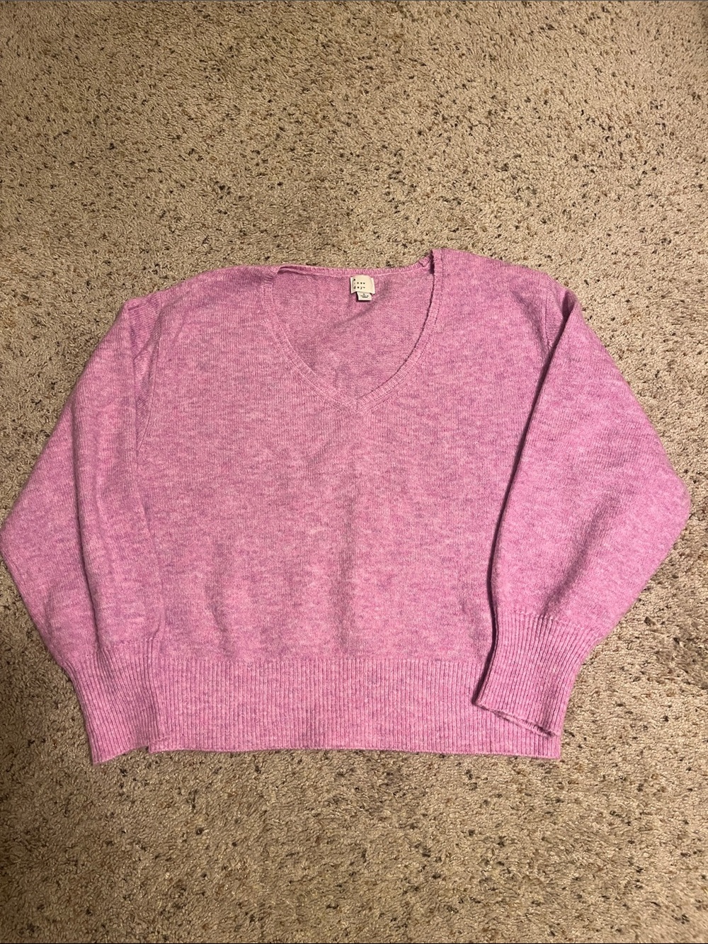 a new day Heathered Pink V-Neck Sweater
